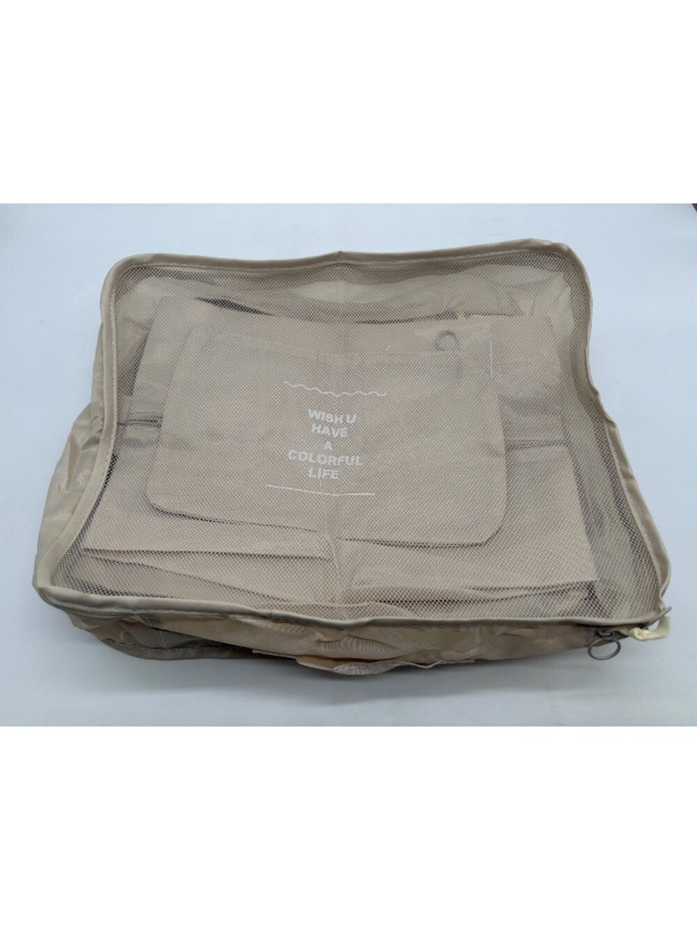 Packing Cubes For Travel - 7 Set Luggage Organizer Bags Beige